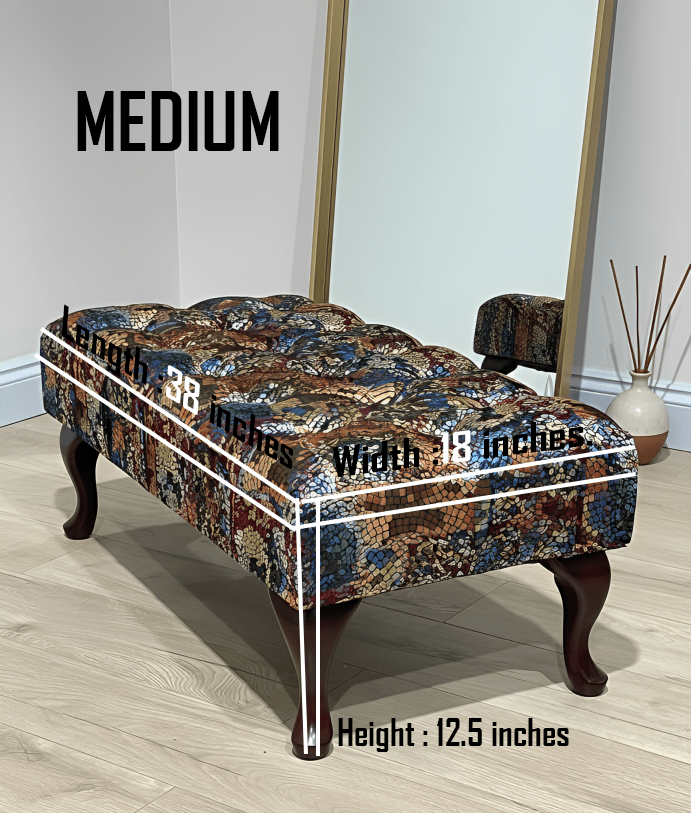 PREMIUM STAINED GLASS FOOTSTOOL | POUFFE FOOTSTOOL TABLE - ISTOOLS