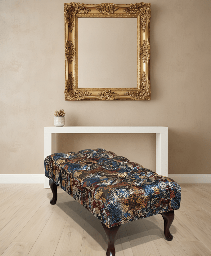 PREMIUM STAINED GLASS FOOTSTOOL | POUFFE FOOTSTOOL TABLE - ISTOOLS