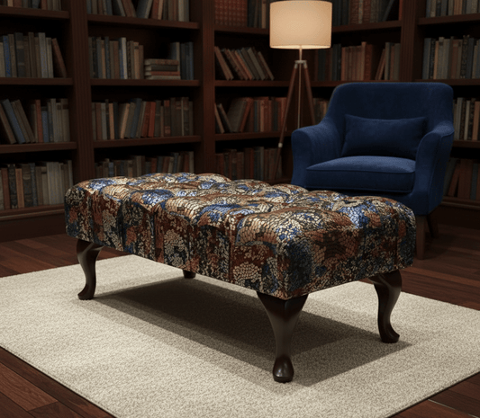 Premium Stained Glass Footstool Ottoman with Storage UK  - ISTOOLS