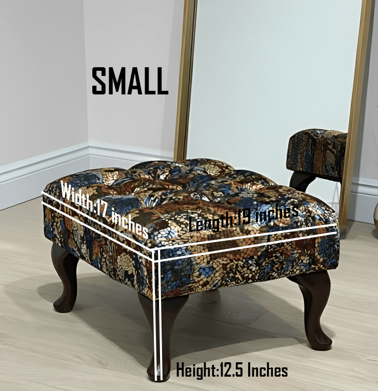 PREMIUM STAINED GLASS FOOTSTOOL | POUFFE FOOTSTOOL TABLE - ISTOOLS