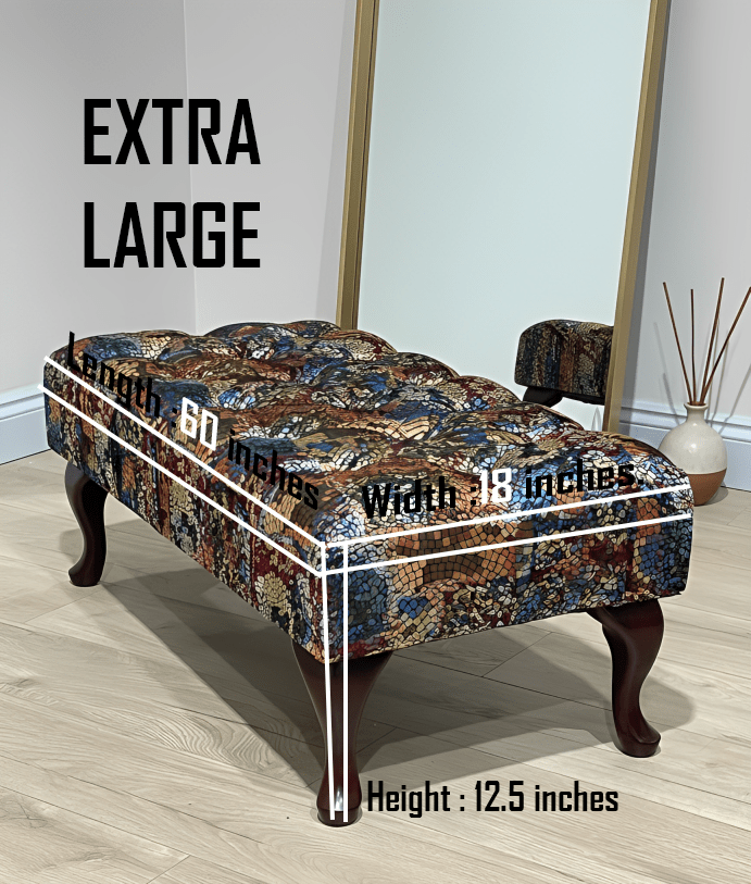 PREMIUM STAINED GLASS FOOTSTOOL | POUFFE FOOTSTOOL TABLE - ISTOOLS