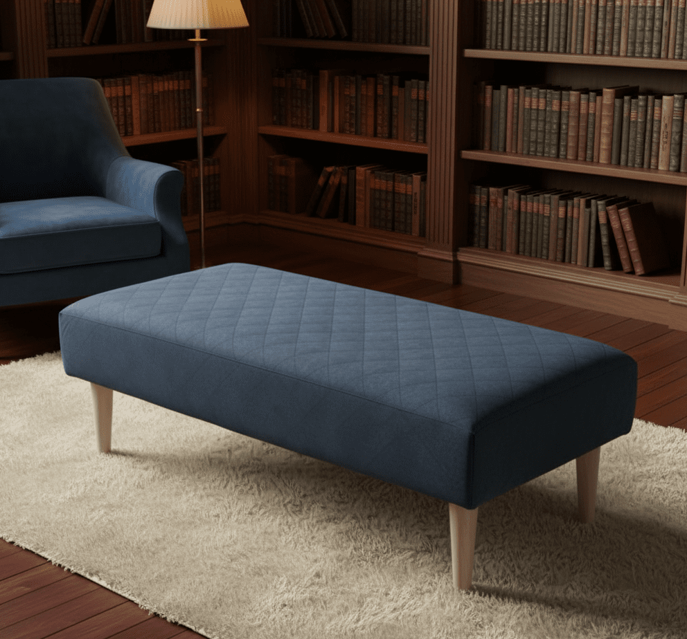 Luxury UK Living Room Storage Ottoman Bench with Cushioned Top - ISTOOLS