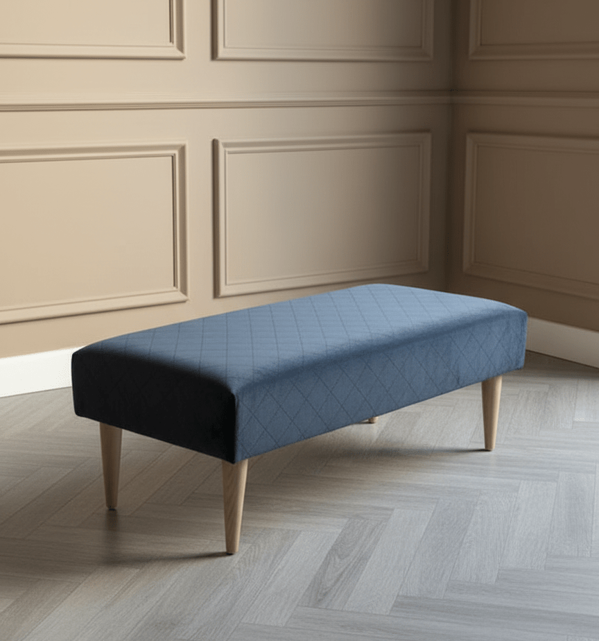 Elegant Stitched Lid Upholstered Ottoman Bench for Home Organisation  - ISTOOLS