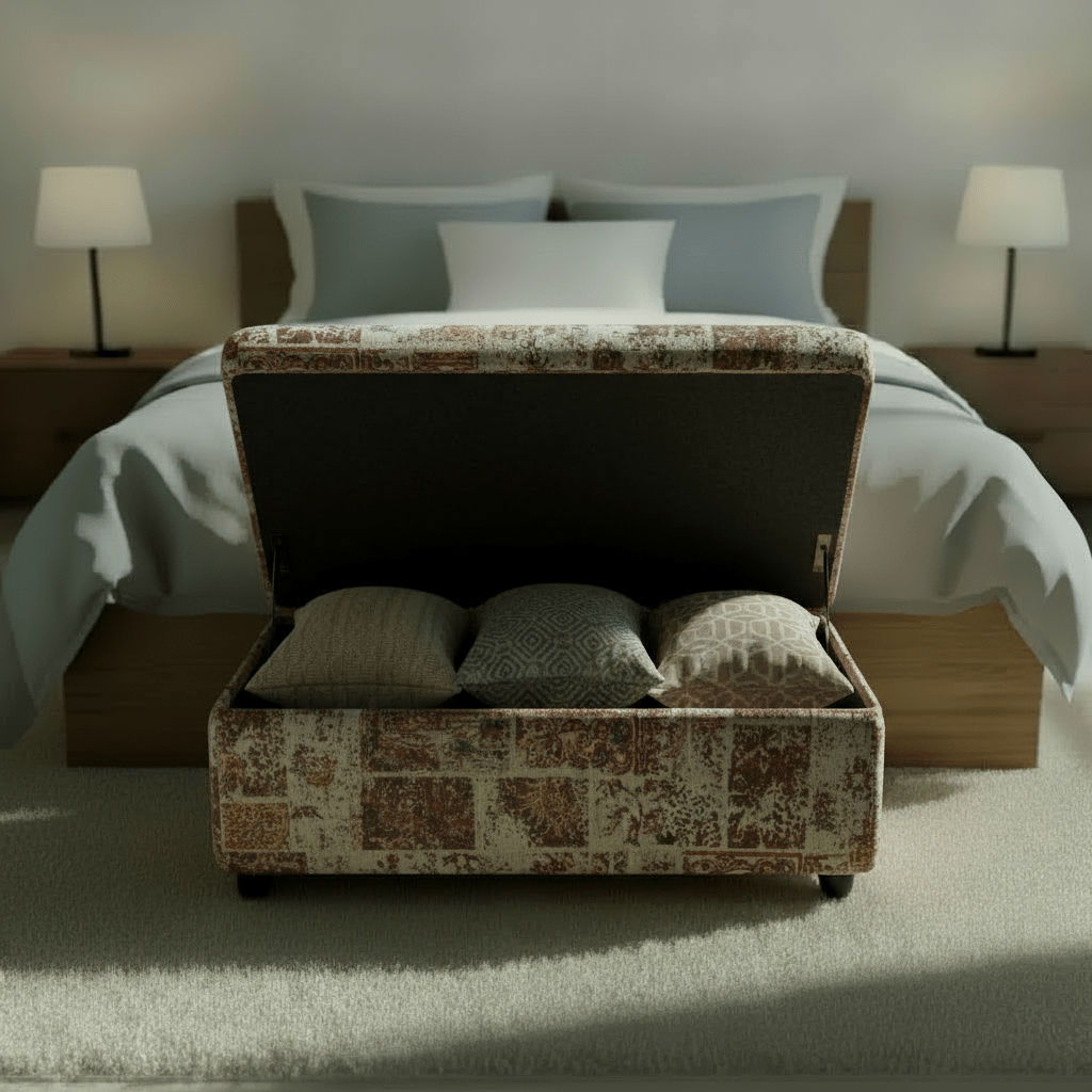 Premium Storage End of Bed Ottoman Abstract Pattern UK - ISTOOLS