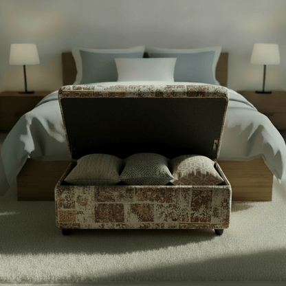 Premium Storage End of Bed Ottoman Abstract Pattern UK - ISTOOLS