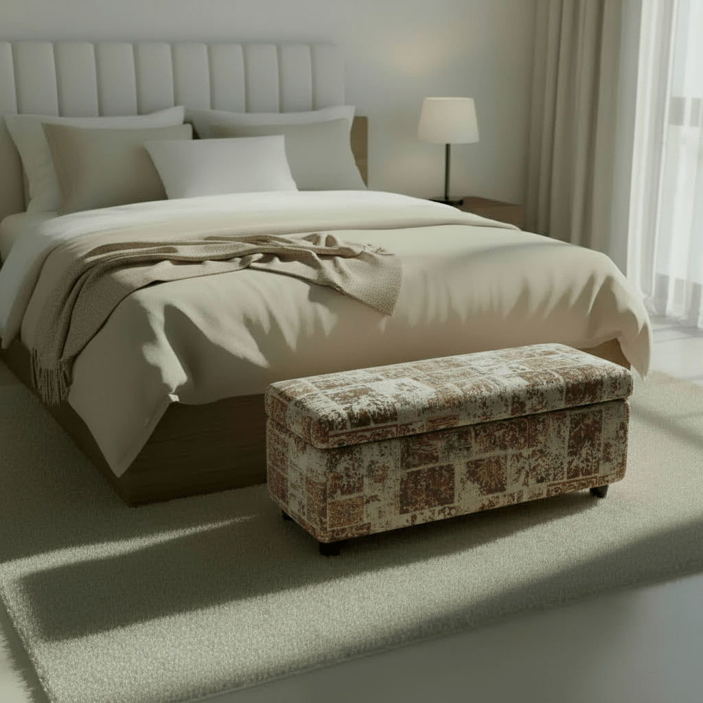Premium Storage End of Bed Ottoman Abstract Pattern UK - ISTOOLS