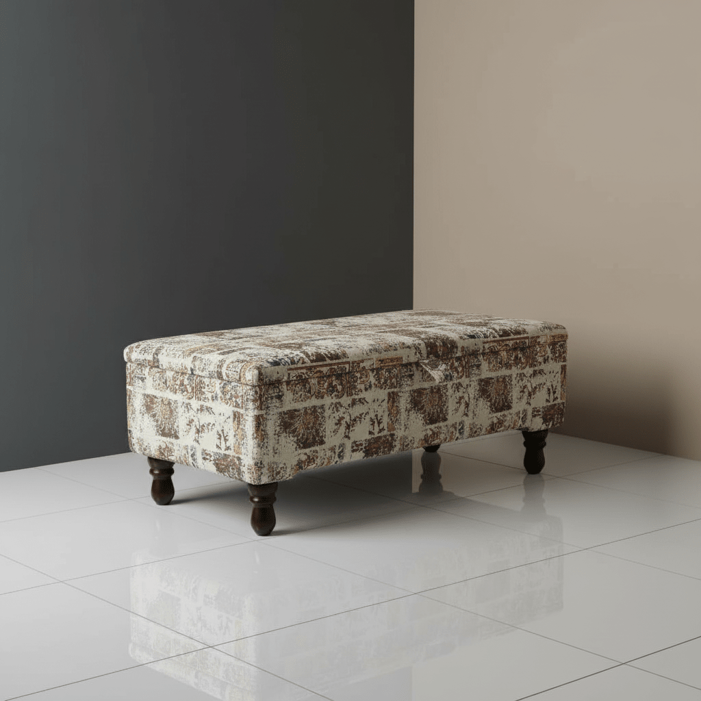 Premium Storage Footstool Abstract Pattern Smooth Top UK - ISTOOLS