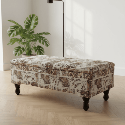Premium Storage Footstool Abstract Pattern Smooth Top UK - ISTOOLS