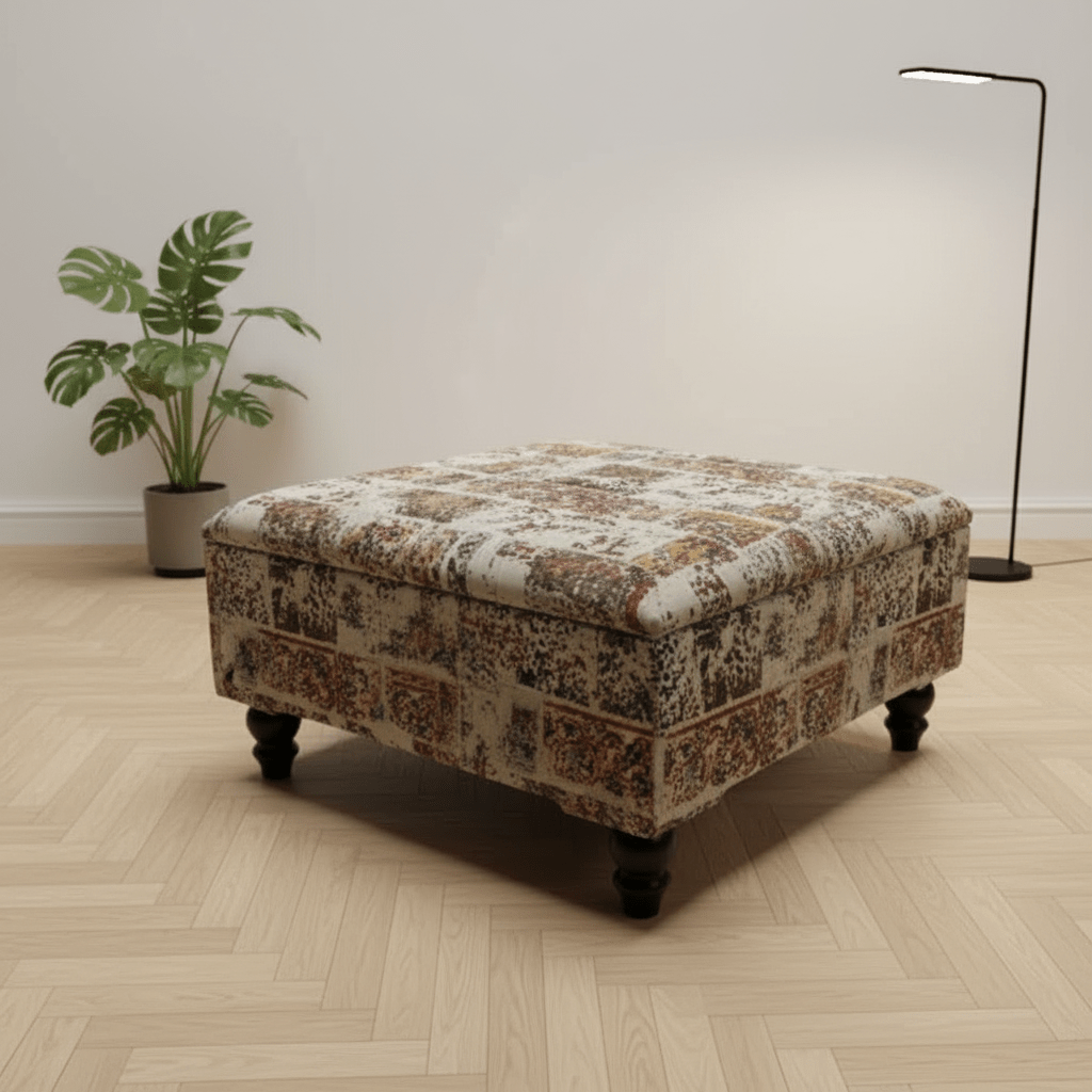 Premium Storage Footstool Minimalist Solid Shade Smooth Top - ISTOOLS