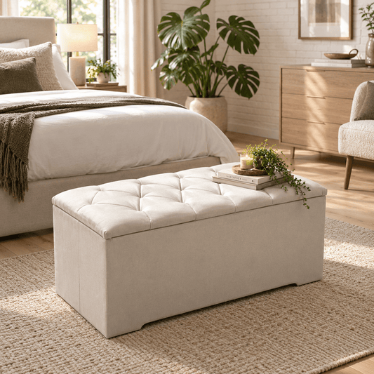 Premium Storage Ottoman Bench | Coffee Table with Hidden Storage | Multi-Functional Living Room Seat - ISTOOLS