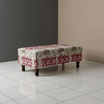 Premium Storage Ottoman Bench Smooth Lid Designer Motif UK - ISTOOLS