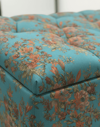 PREMIUM Teal Blue Floral Chenille - ISTOOLS