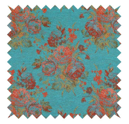 PREMIUM Teal Blue Floral Chenille - ISTOOLS