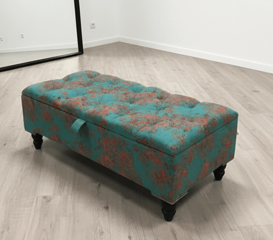 PREMIUM Teal Blue Floral Chenille - ISTOOLS