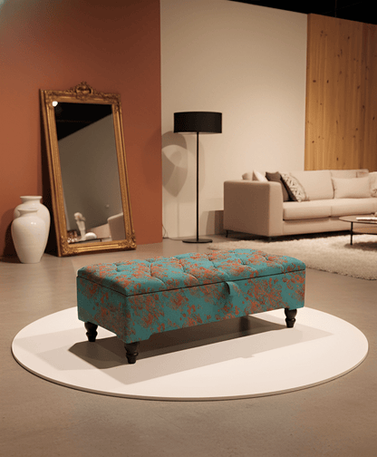 PREMIUM Teal Blue Floral Chenille - ISTOOLS