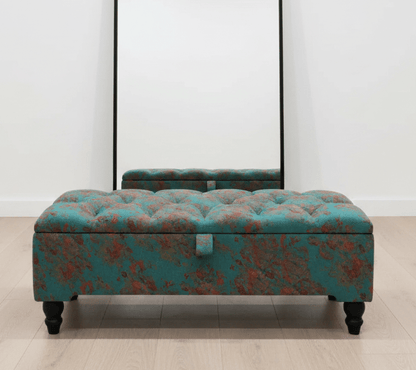 PREMIUM Teal Blue Floral Chenille - ISTOOLS