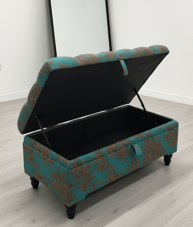 PREMIUM Teal Blue Floral Chenille - ISTOOLS