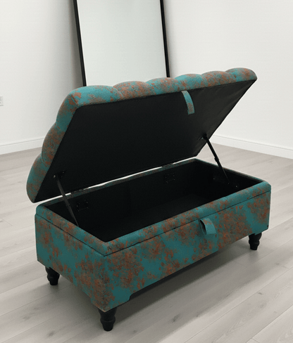 PREMIUM Teal Blue Floral Chenille - ISTOOLS
