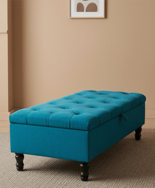 PREMIUM tealOttoman Storage | Ottoman Bench - ISTOOLS