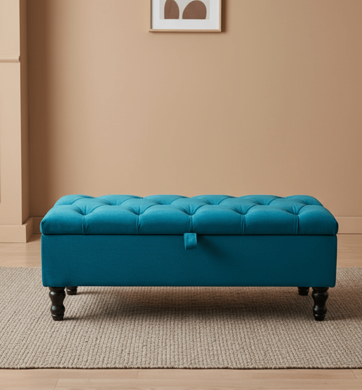 PREMIUM tealOttoman Storage | Ottoman Bench - ISTOOLS