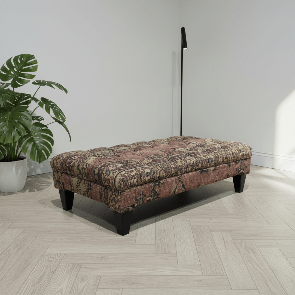 Premium Tufted Coffee Table Footstool Expressive Art Motif - ISTOOLS