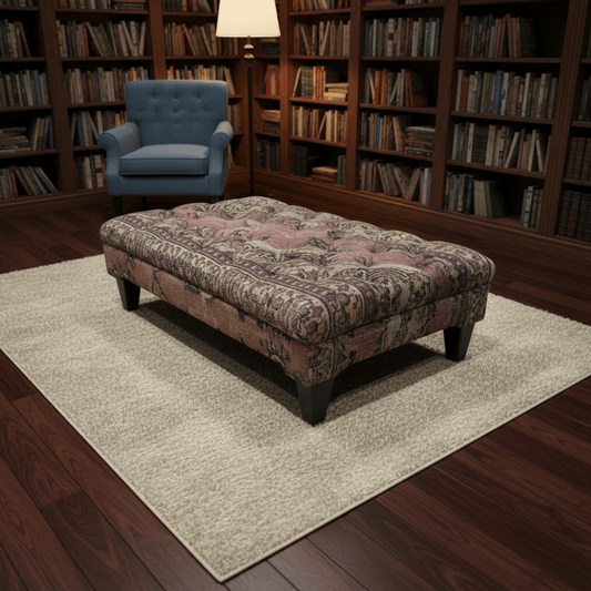 Premium Tufted Coffee Table Footstool Expressive Art Motif - ISTOOLS