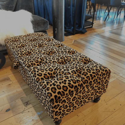 Premium Upholstered Rectangle Footstool Tufted Finish bec - ISTOOLS