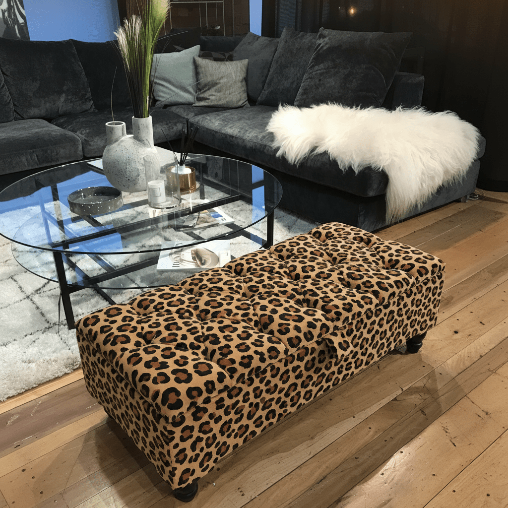Premium Upholstered Rectangle Footstool Tufted Finish bec - ISTOOLS