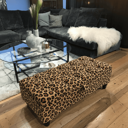 Premium Upholstered Rectangle Footstool Tufted Finish bec - ISTOOLS