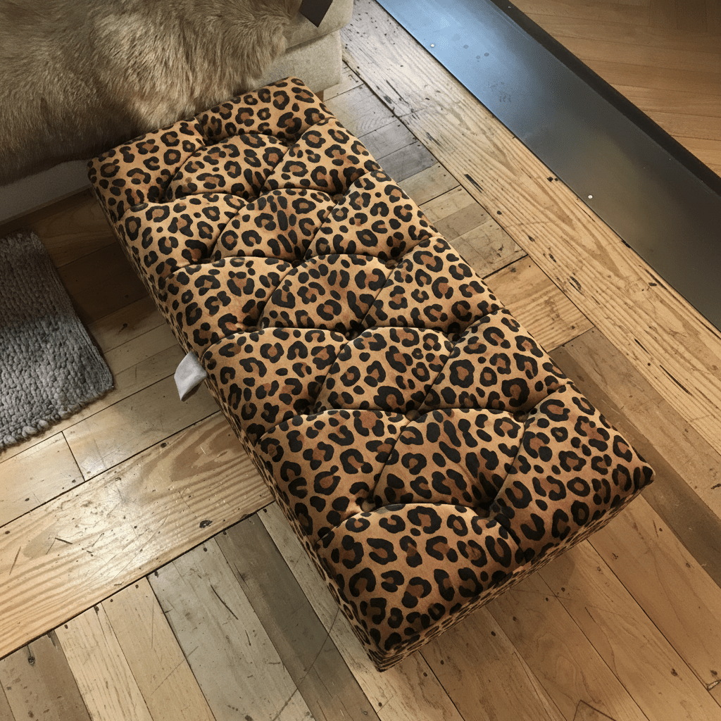 Premium Upholstered Rectangle Footstool Tufted Finish bec - ISTOOLS