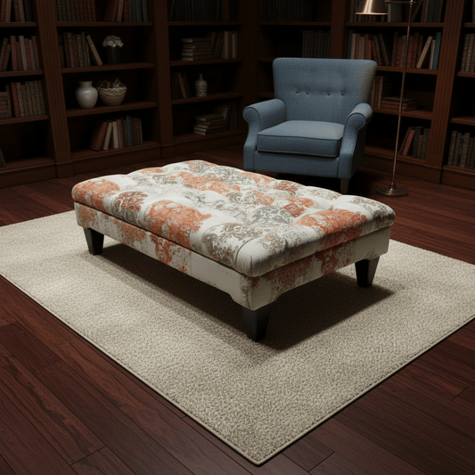 Premium Upholstered Rectangular Centrepiece Pouffe Multi - Toned - ISTOOLS