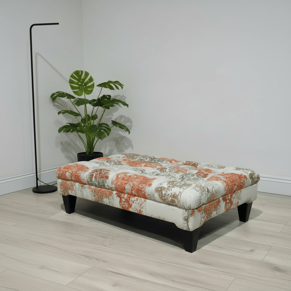 Premium Upholstered Rectangular Centrepiece Pouffe Multi - Toned - ISTOOLS