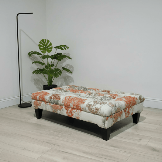 Premium Upholstered Rectangular Centrepiece Pouffe Multi - Toned - ISTOOLS