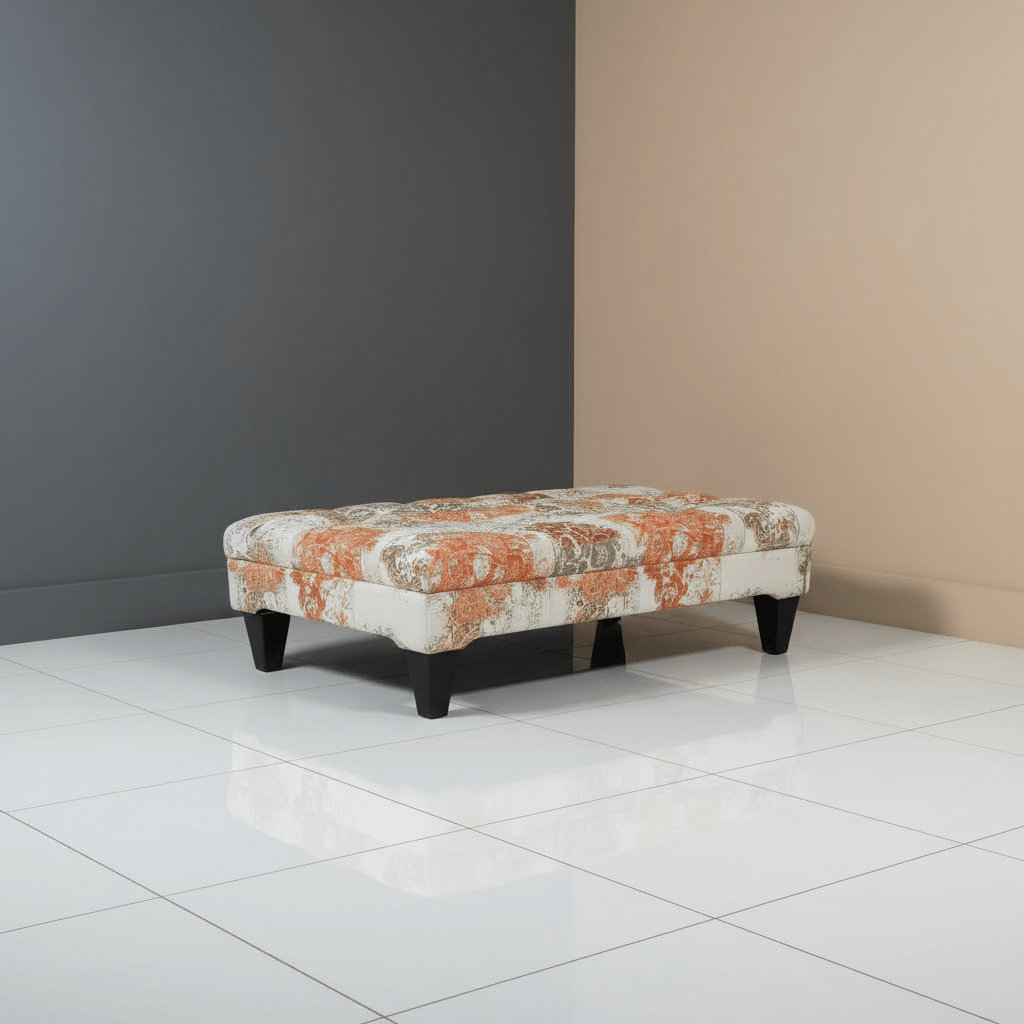 Premium Upholstered Rectangular Centrepiece Pouffe Multi - Toned - ISTOOLS