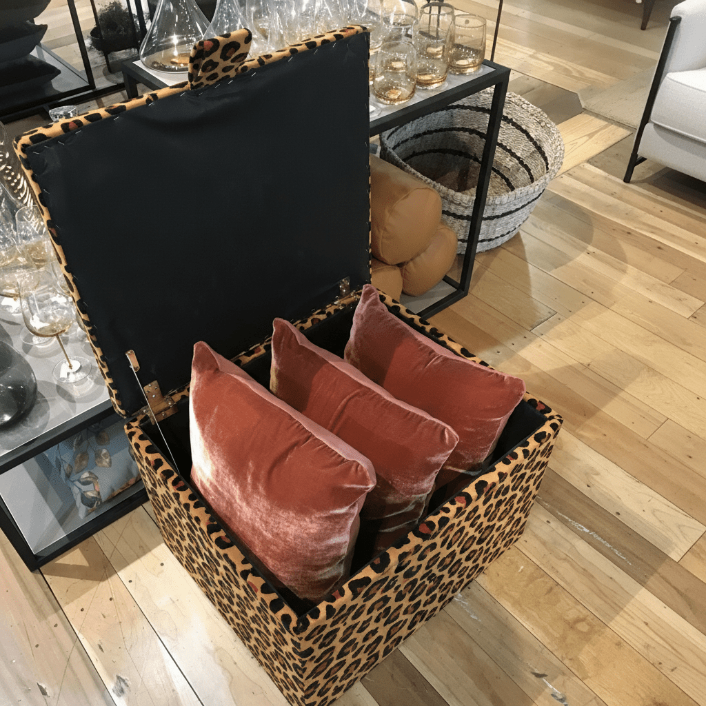 Premium Upholstered Small Square Box Tufted Style bec - ISTOOLS