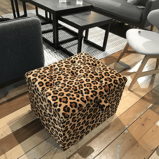 Premium Upholstered Small Square Box Tufted Style bec - ISTOOLS
