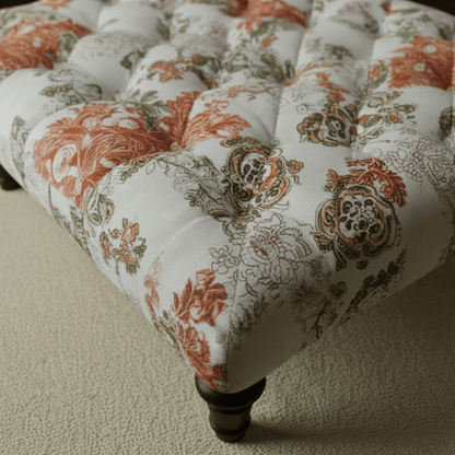 Premium Upholstered Square Centrepiece Pouffe Multi - Toned - ISTOOLS