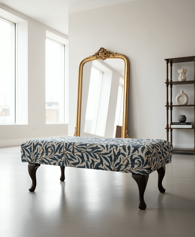 PREMIUM will blue non storage foostool coffee table, footrest pouffe side table - ISTOOLS