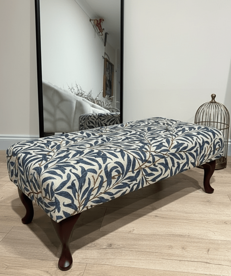 PREMIUM will blue non storage foostool coffee table, footrest pouffe side table - ISTOOLS