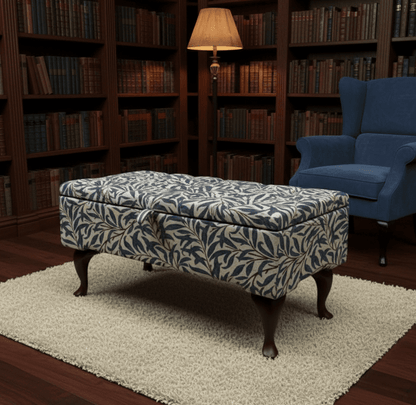 Damask multicolour patterned storage ottoman bench with hidden storage for living room - ISTOOLS