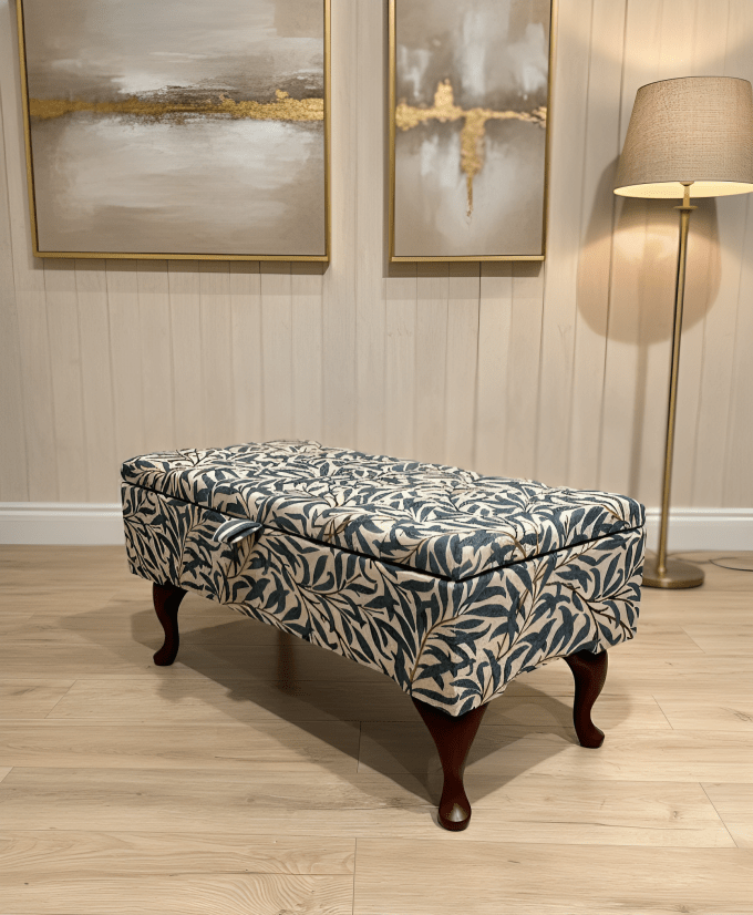 Multifunctional patterned footstool storage bench for bedroom and lounge - ISTOOLS