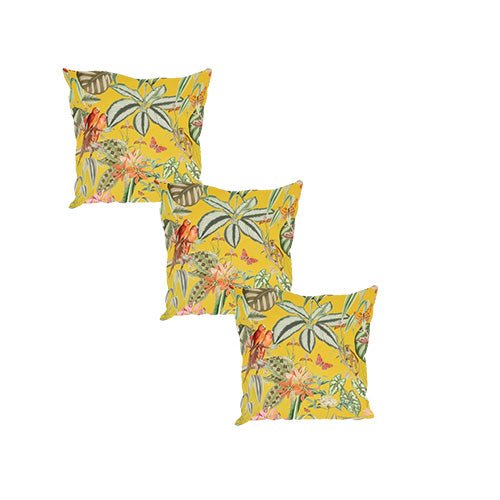 PREMIUM ZEN FOOTSTOOL YELLOW FIRST BIRD FLORAL POUFFE FOOTREST - ISTOOLS