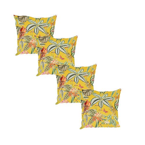 PREMIUM ZEN FOOTSTOOL YELLOW FIRST BIRD FLORAL POUFFE FOOTREST - ISTOOLS