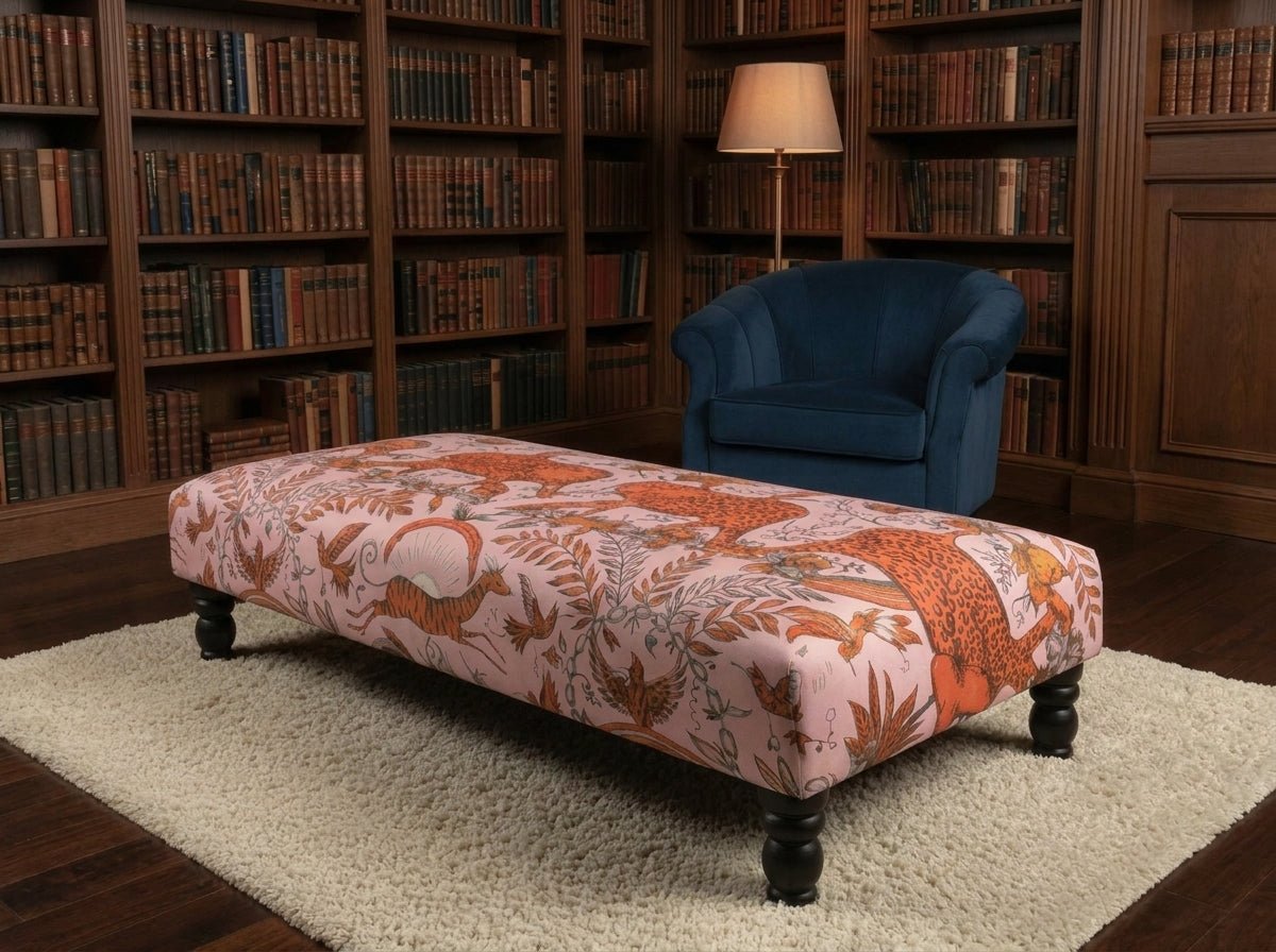Printed Fabric Bespoke Footstool – Comfort Meets Style (Non - Storage) - ISTOOLS