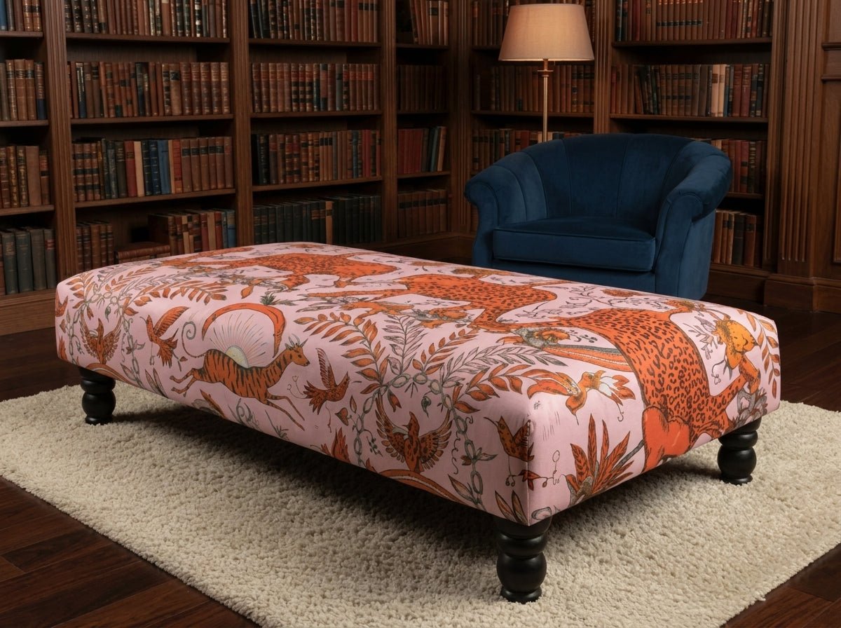 Printed Fabric Bespoke Footstool – Comfort Meets Style (Non - Storage) - ISTOOLS