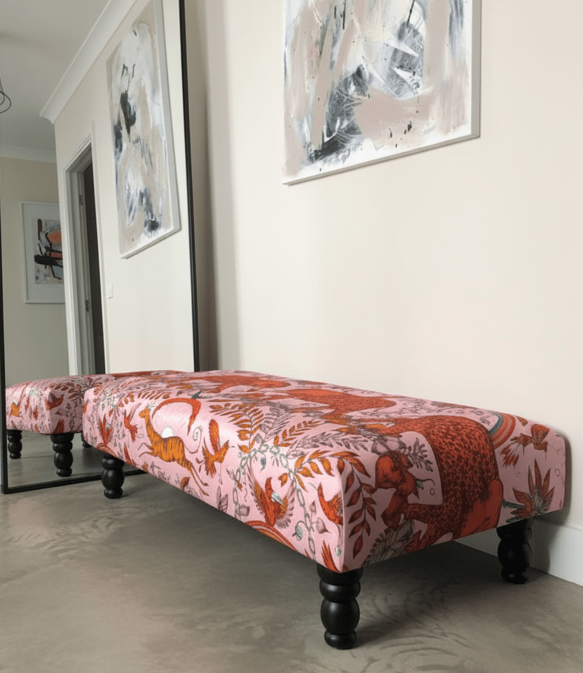 Printed multicolour Fabric Bespoke Footstool - ISTOOLS