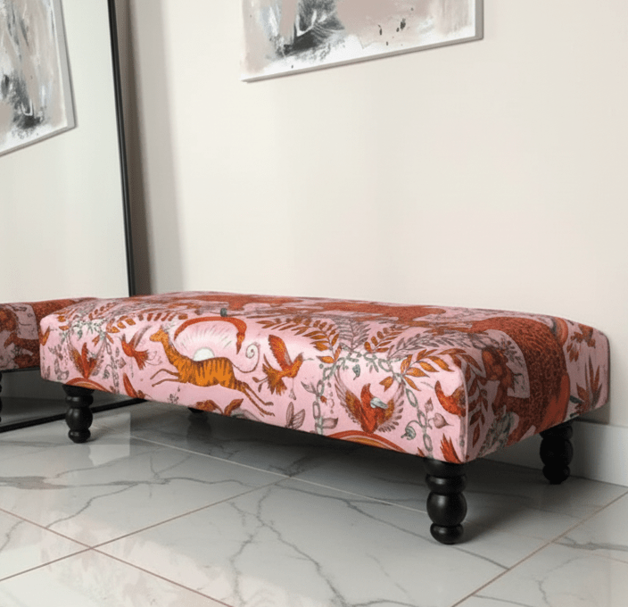 Printed multicolour Fabric Bespoke Footstool - ISTOOLS
