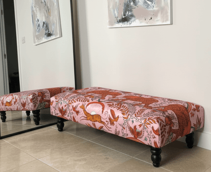 Printed multicolour Fabric Bespoke Footstool - ISTOOLS