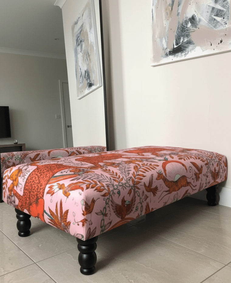 Luxury Printed Fabric Footstool – Soft and Comfortable Seat - ISTOOLS