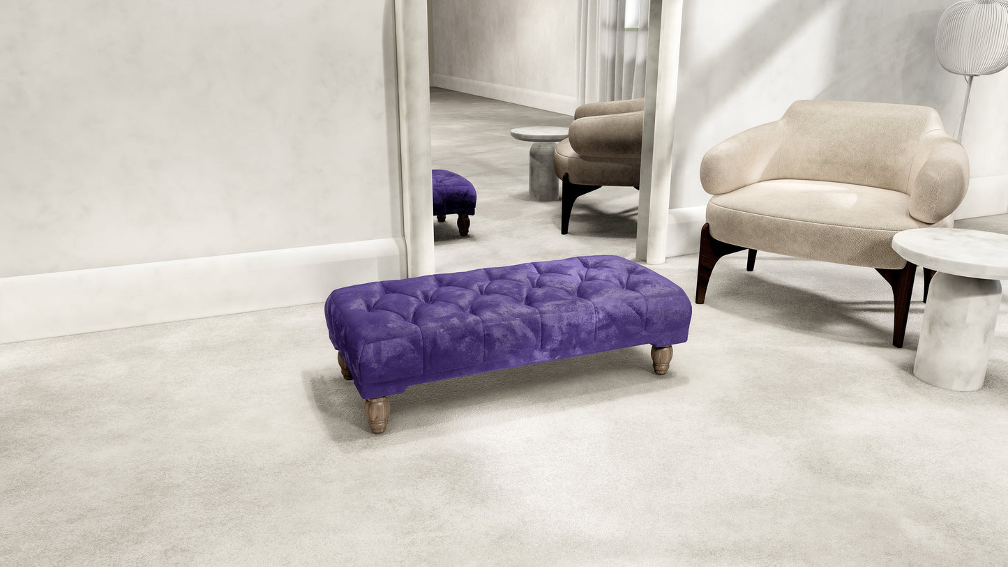Compact and Large Purple Chesterfield Ottoman for UK Homes - ISTOOLS